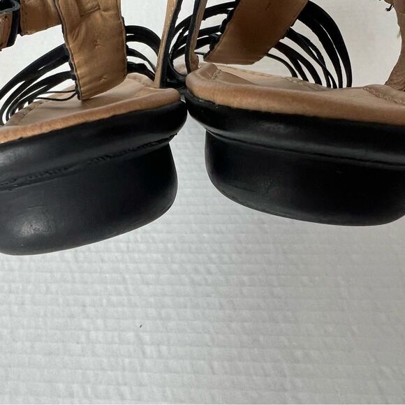 Naturalizer Black Leather Wade Weaved Strap Casual Comfy Sandals SZ 9 - Picture 5 of 10